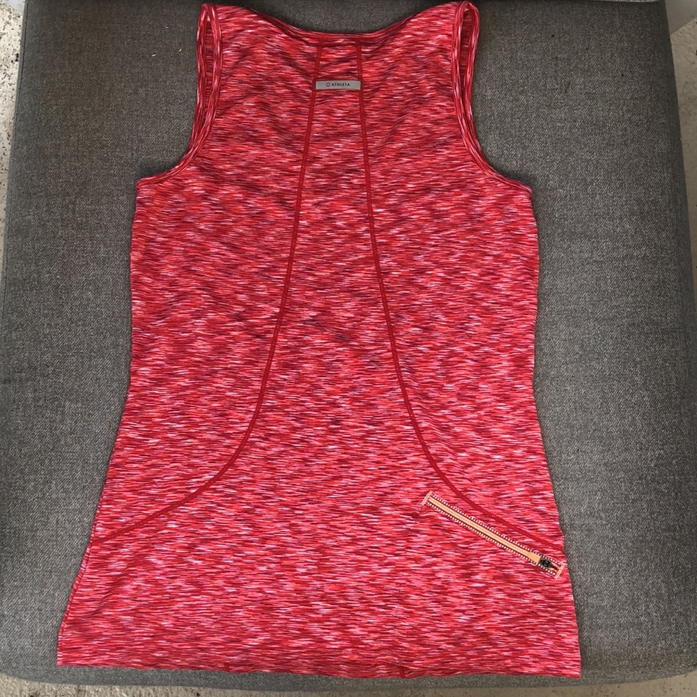 ATHLETA V-Neck Tennis / Pickleball Sleeveless Tank w/Back zip pocket - Picture 6 of 8